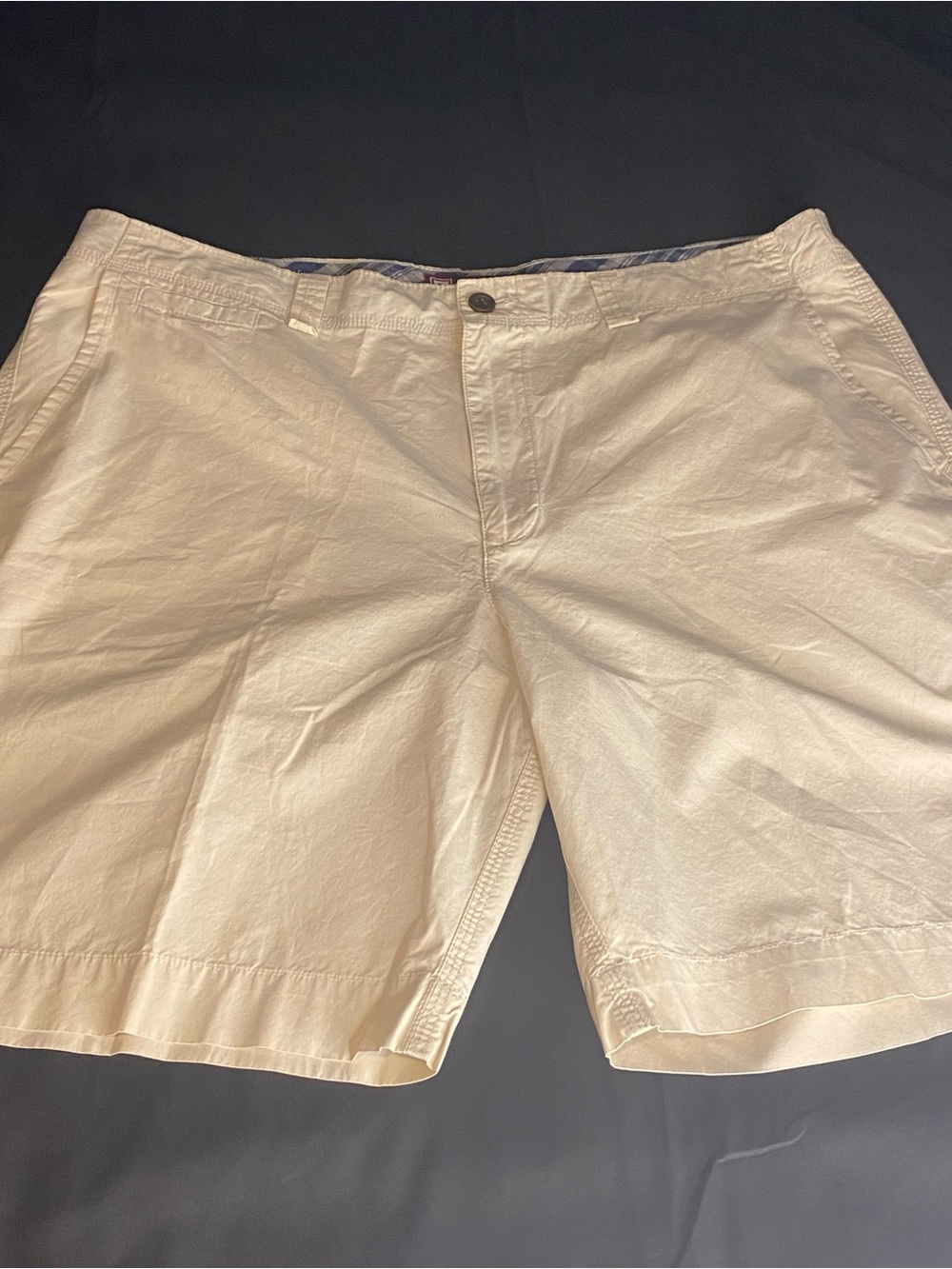 Chaps Cream Flat-Front Men's Shorts